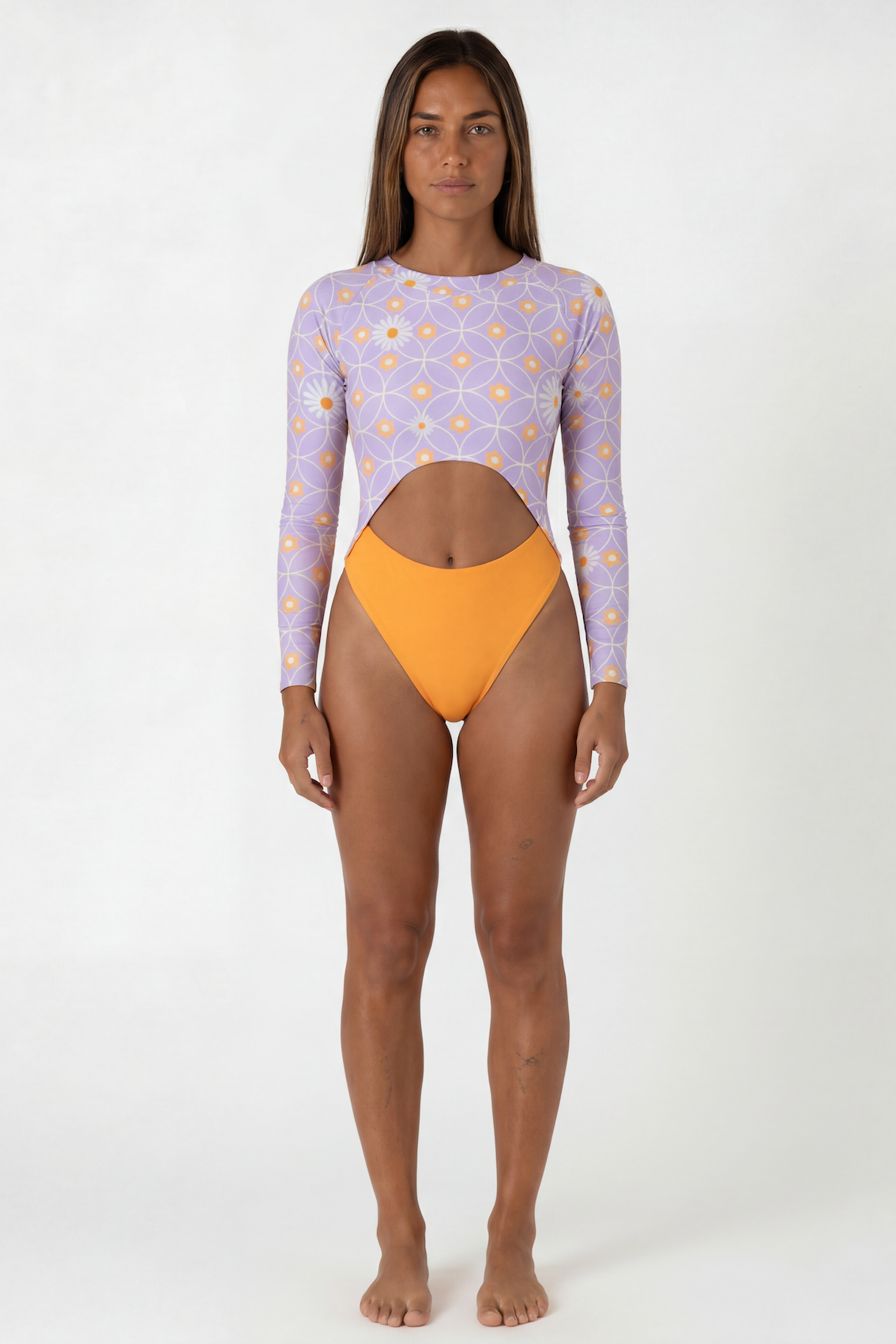Olas one piece Uma Purple – long sleeve UPF 50+ recycled swimwear | Ula