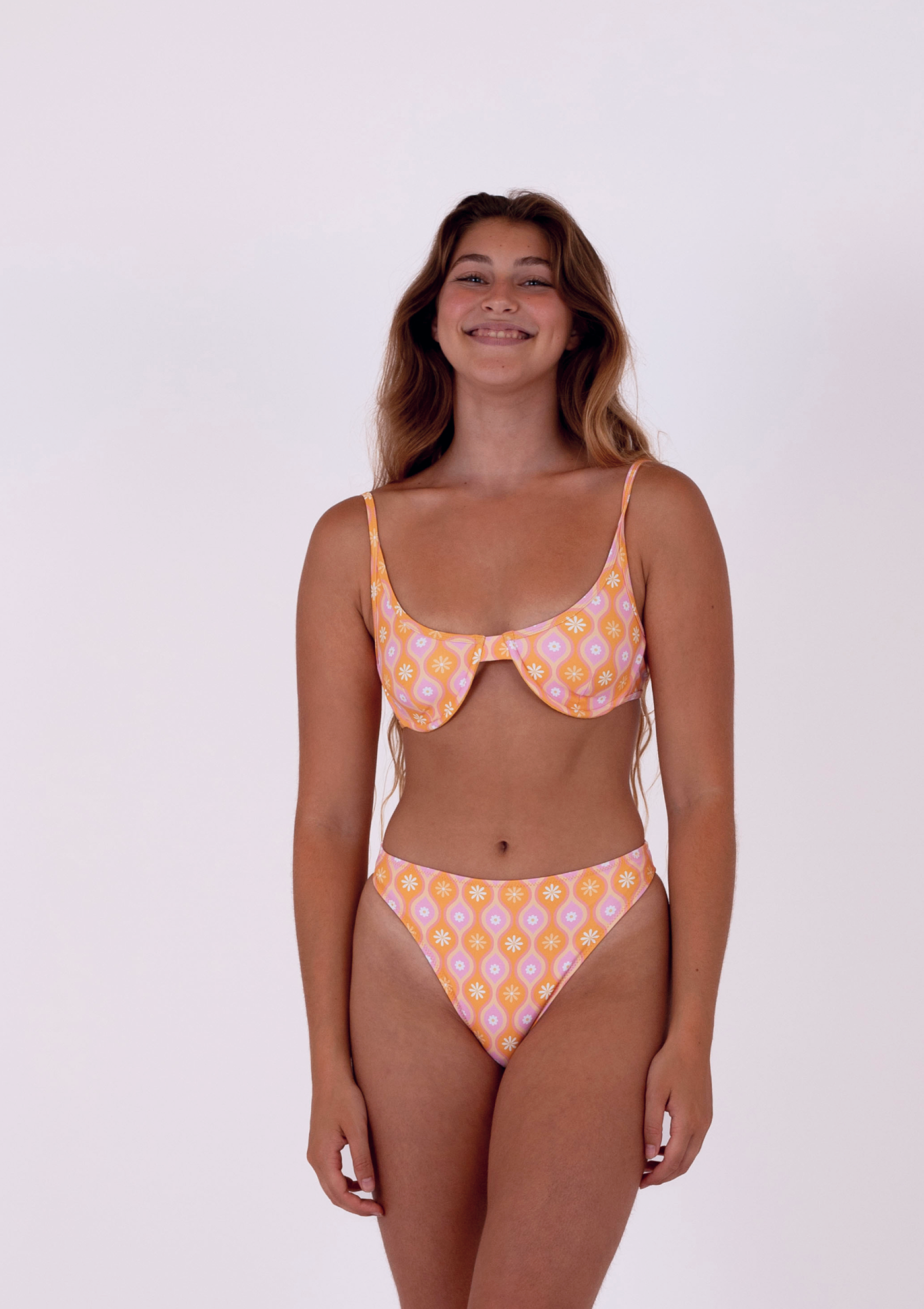 Mila Bra Cup Top - Marga Orange