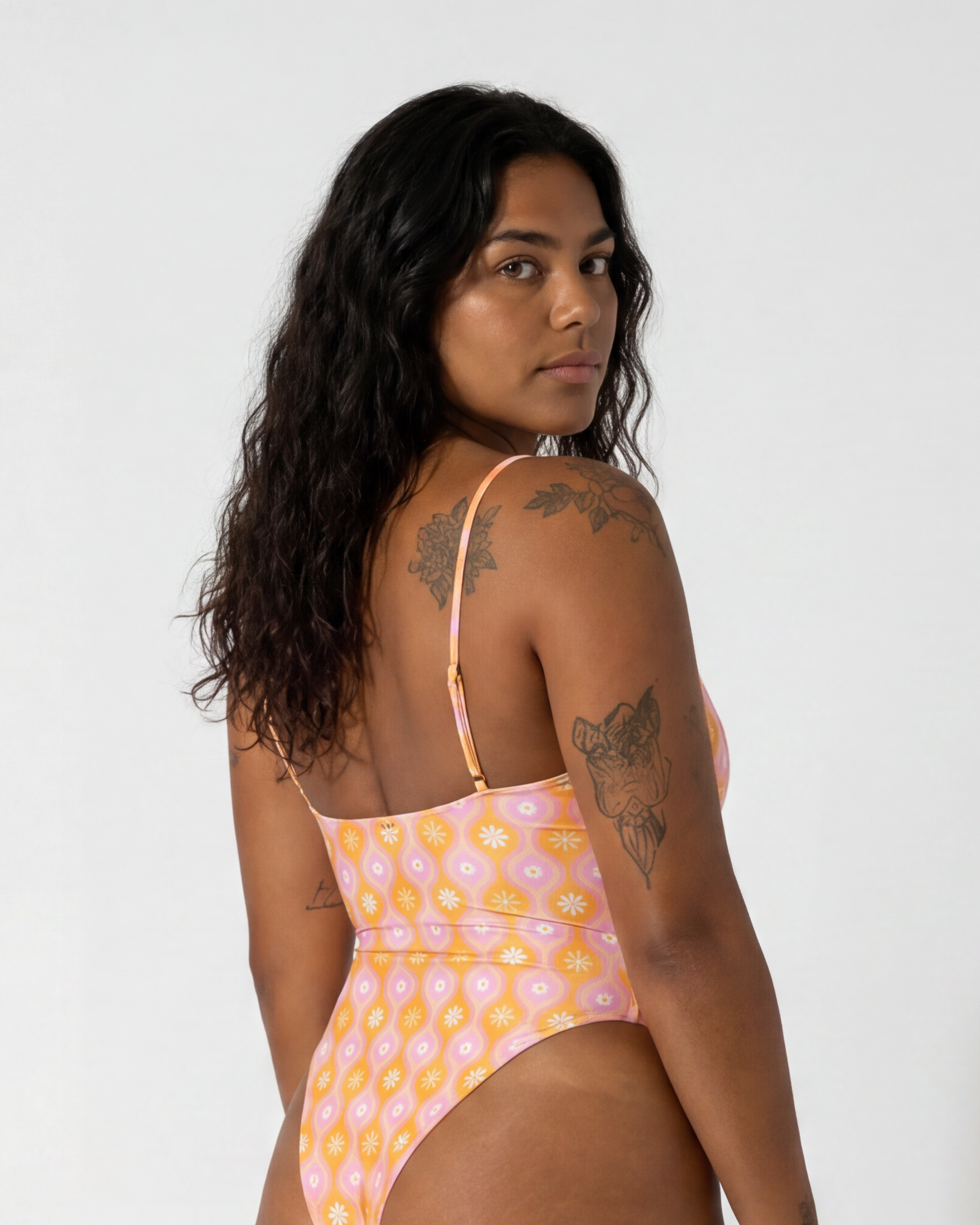 Inka reversible one piece swimsuit Marga Orange – sustainable REPREVE® swimwear | Ula