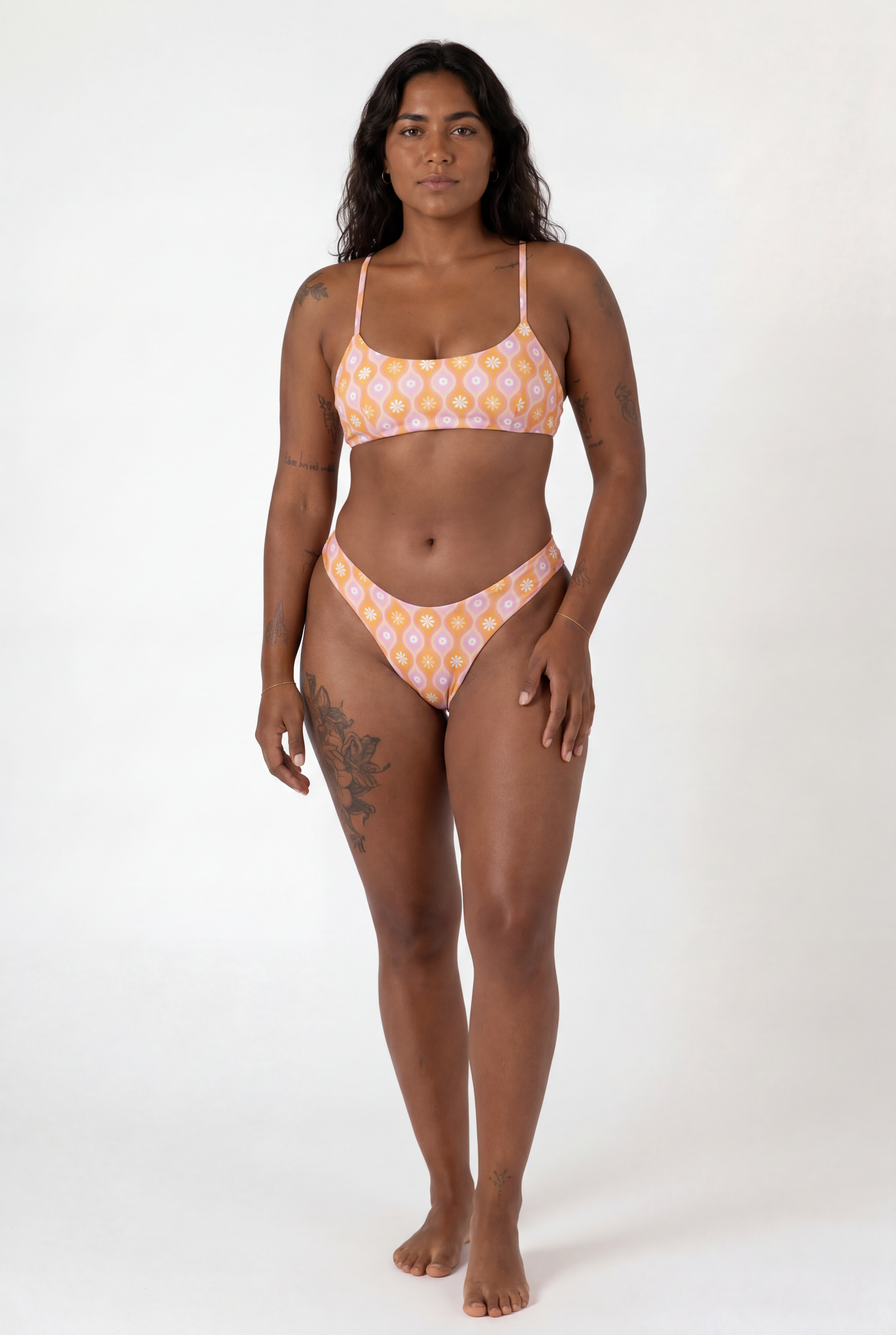 Luzzy reversible arch-top bikini top Marga Orange – REPREVE® recycled swimwear | Ula
