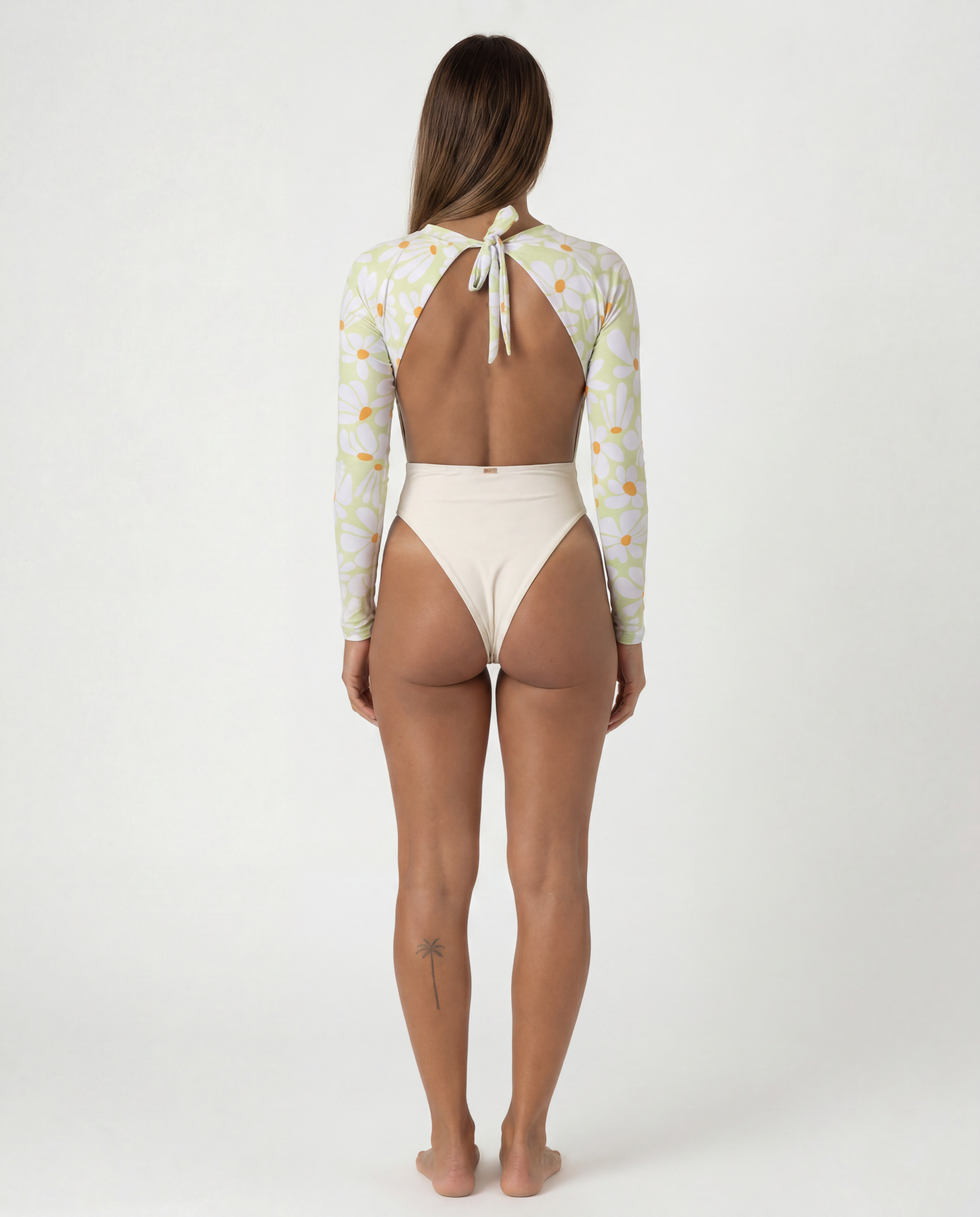 Olas one piece Kaya Green – long sleeve UPF 50+ recycled swimwear | Ula