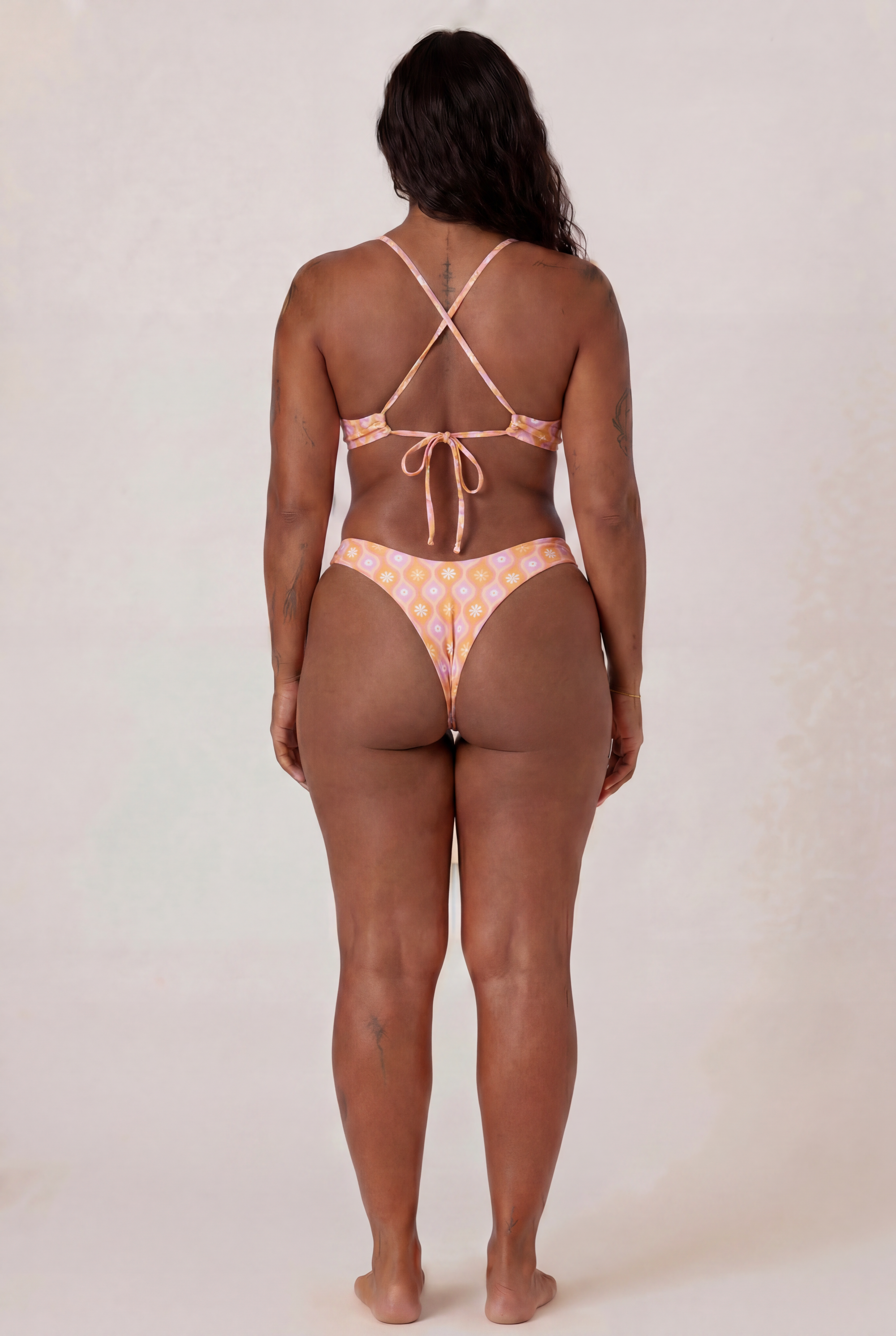Luzzy reversible arch-top bikini top Marga Orange – REPREVE® recycled swimwear | Ula
